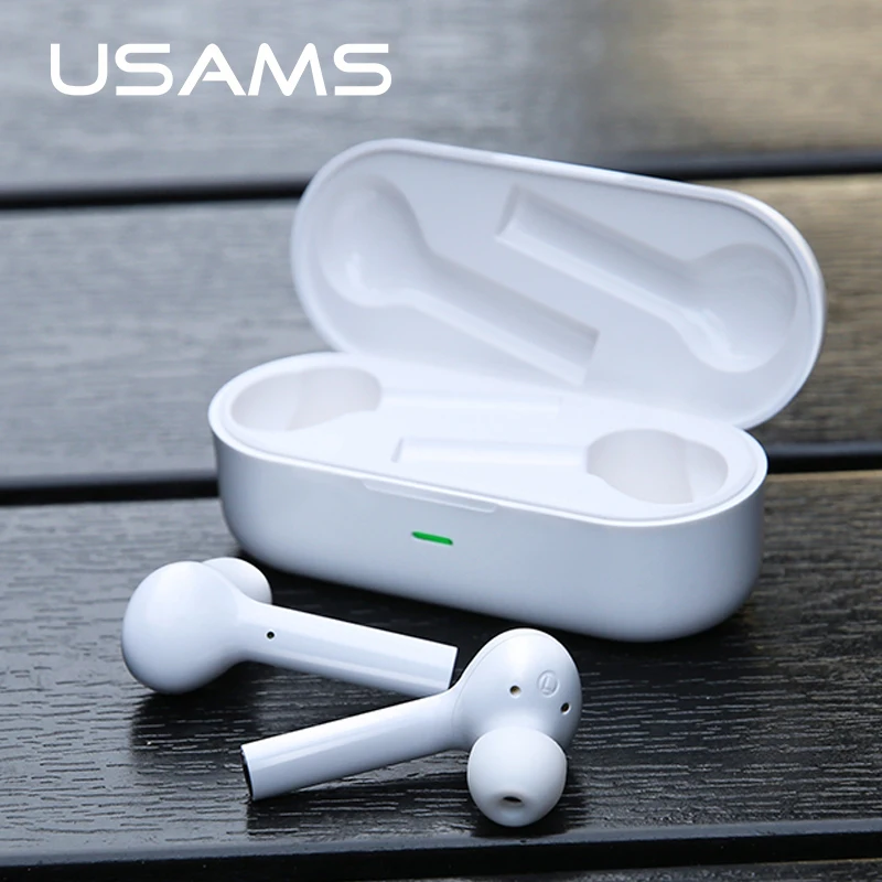 

USAMS Wireless Bluetooth Earphone 5.0 Stereo Earbud Headset With Charging Box Mic For Iphone Samsung All Smart Phone earphones