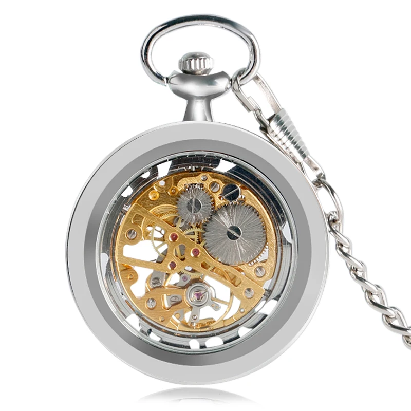 YISUYA Vintage Luxury Pocket Watch Mechanical Hand Wind Steampunk Fob Chain 2
