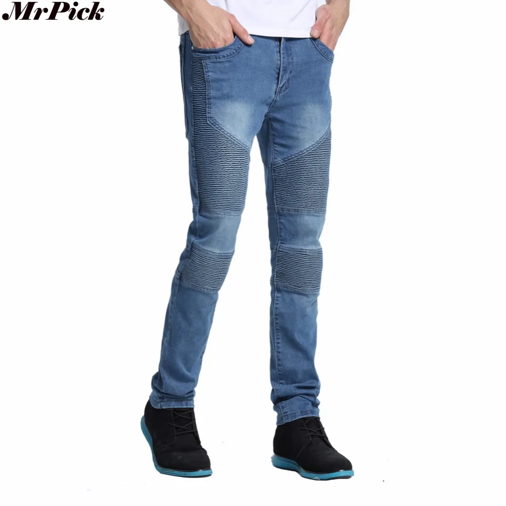 2017 мужские джинсы узкие Стрейчевые байкерские модель Y2038|jean denim|jeans kneejean romper |