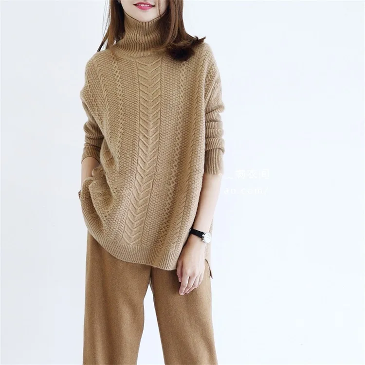 women's fashion long sleeve pure colour sweater