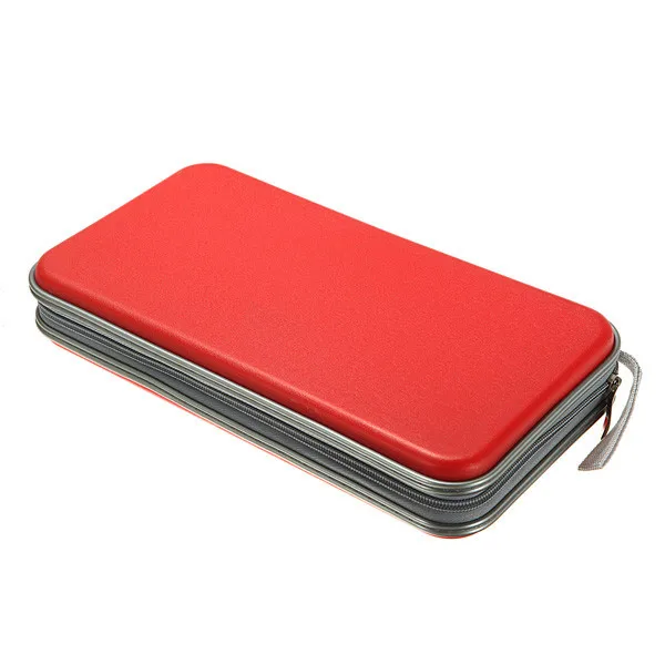 KINCO 80 диск Carry Box держатель посылка сумка для хранения автомобиля чехол альбом DVD Органайзер компакт-дисков защитный чехол домашняя карта полоса - Цвет: Красный
