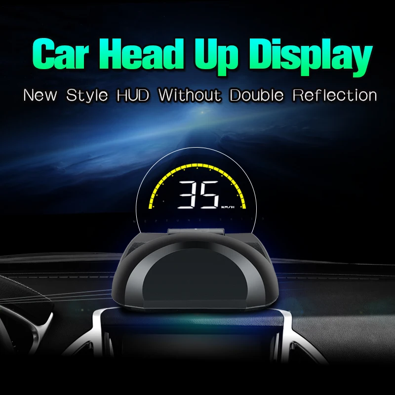 

OBDHUD Car Head-Up Display With Round Mirror Digital Projection Car speedometer On-Board Computer Fuel Mileage Temp New