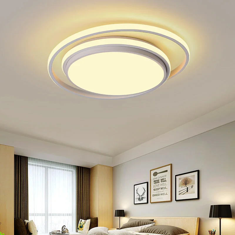 Living room LED ceiling chandelier for kitchen bedroom balcony lamp black and white round modern chandelier AC85-260V