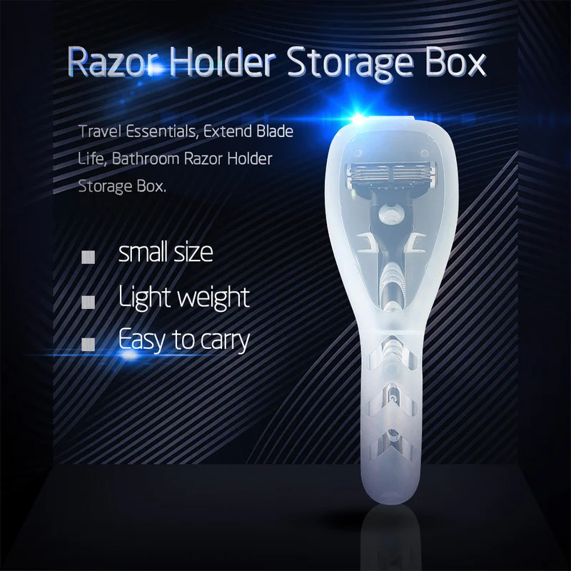 

1PC Portable Travel Razor Holder Protector Case for Manual Razor Suitable for Most Razors Makeup Box 17x6x3.5CM (No Razor In)