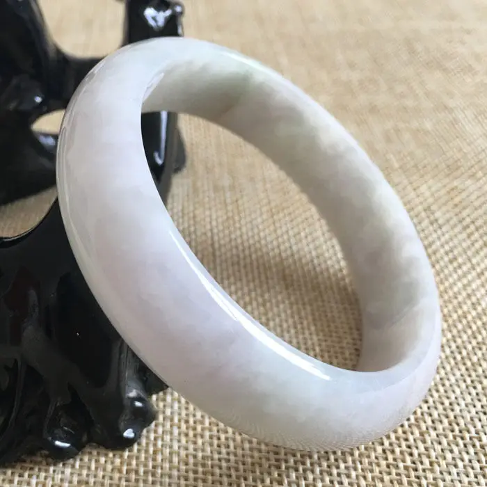

57mm Certified Grade A Natural Lavender Green Jadeite Jade Bracelet Bangle 6646