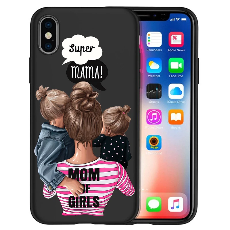 Чехол для iPhone X, модный, супер мама, девочка, для Iphone 5, 5S, 6, 6 S, 7, 8 Plus, X, XS, Max, XR, мягкий силиконовый чехол, Etui