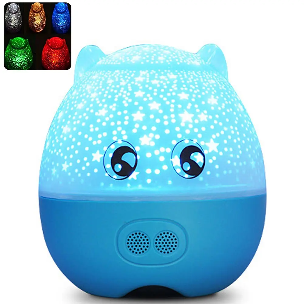 

Mini Pig Shape Rotating Night Light Bluetooth Bedroom With Speaker Multi-function Sky Star Master Lovely Projection Light