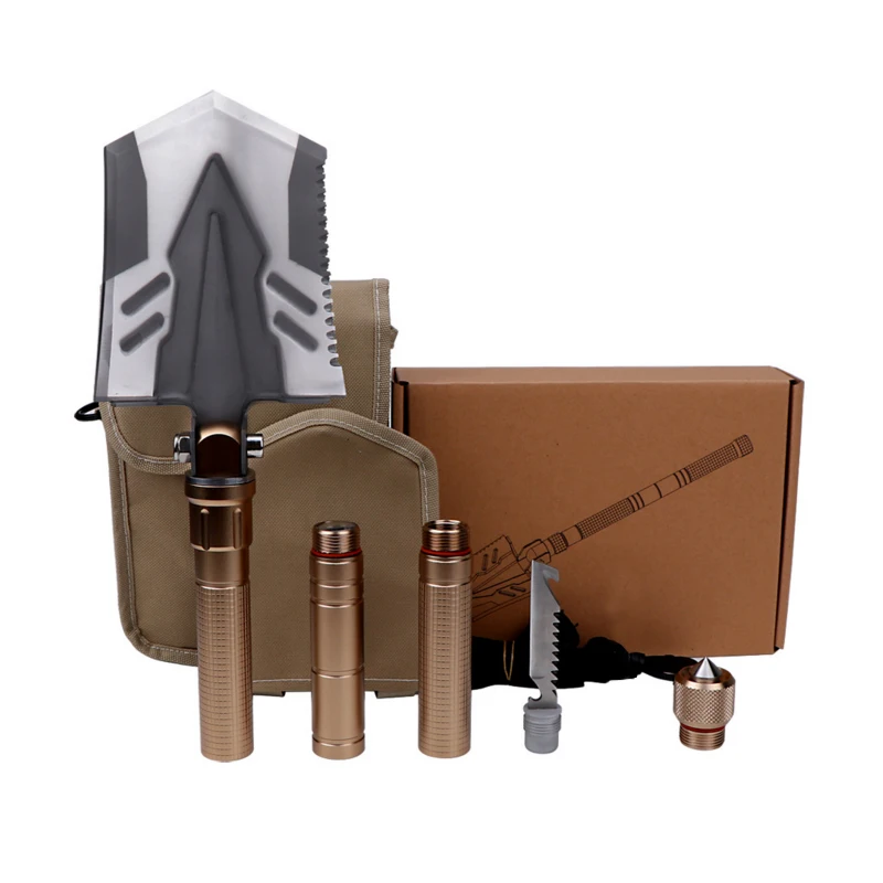 

A04 New 9-in-1 multi-purpose engineering shovel small portable folding shovel outdoor camping self-driving car equipment