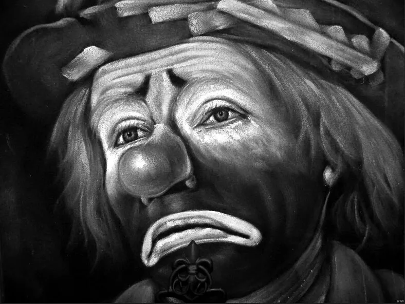 Sad Clown Potlood Tekening Art Enorme Print Poster TXHOME ...