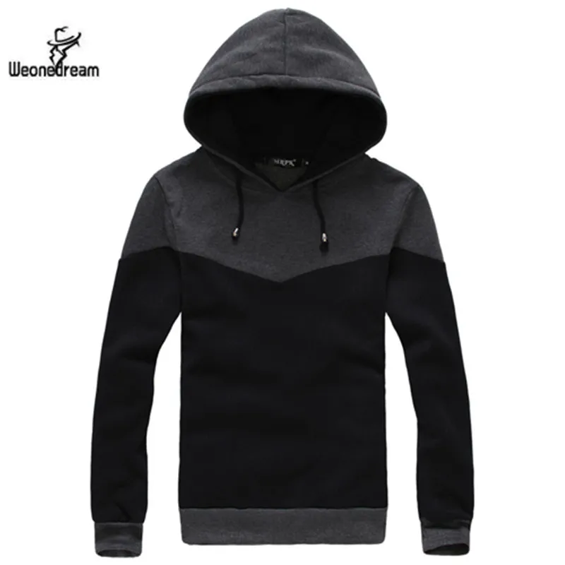 2018 New Arrival Men Black Patchwork Sweatshirts Autumn Comfortable