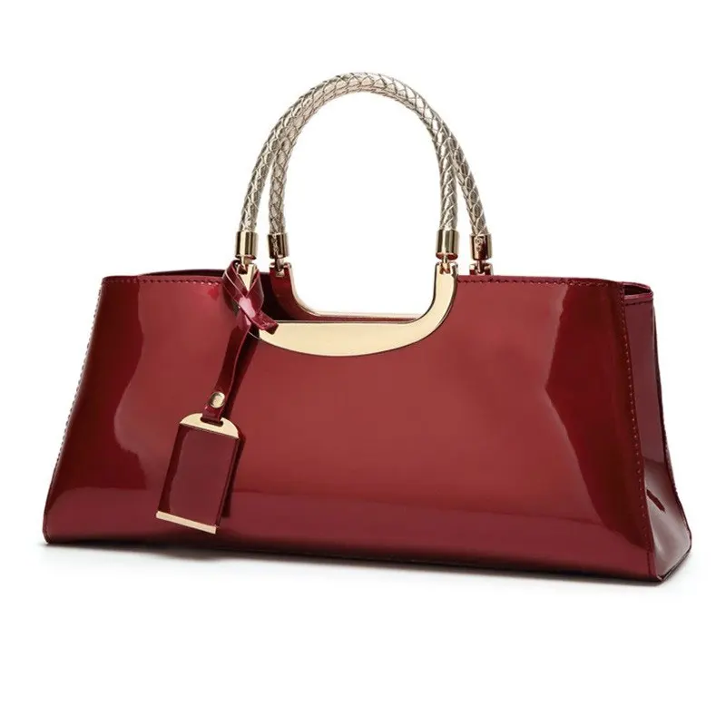 Arsmundi Luxury Handbags Women Bags Designer Fashion Patent Leather Elegant Hand Bags Shoulder Wedding Bridal Bag Banquet Bolsa