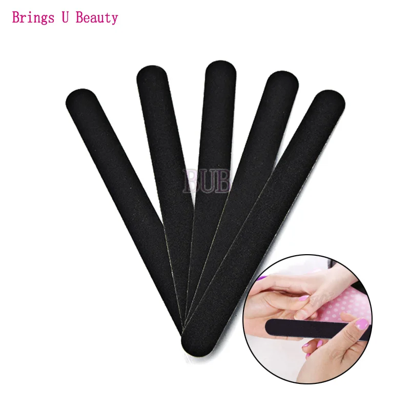 

5pcs/lot Black Wooden Nail Files 0.15mm Thin Manicure Natural Nails File Double Sided Coarseness Grit 100/120