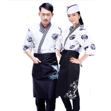 2017 new Japanese chef uniform cook jackets Japan chef uniform Japanese sushi women and man wear chef Servic work wear