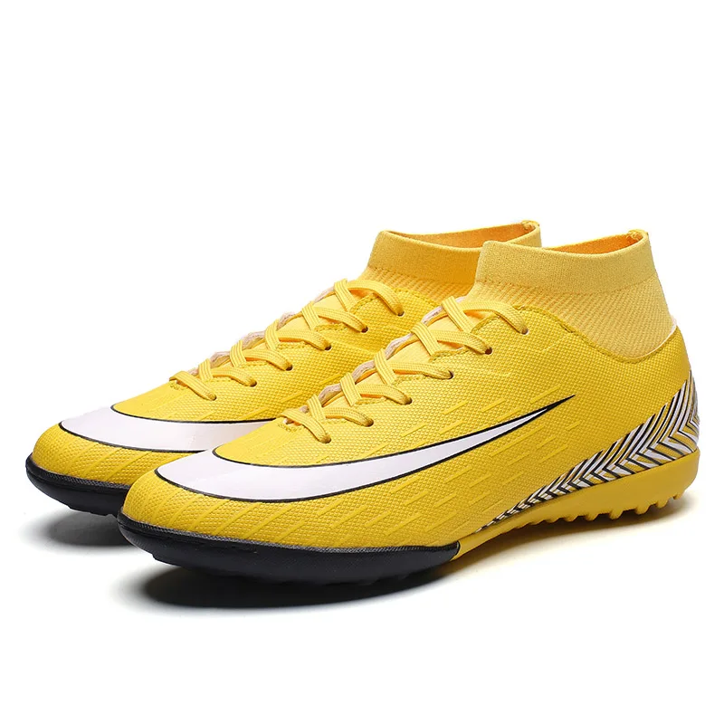 Men Soccer Shoes High Top Turf Sneakers Professional Trainers New Design High Top Long Spikes Football Shoes Chuteira Futebol