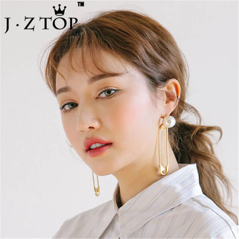 Fashion Imitation Pearls Stud Earring Gender Pins Modeling Metal