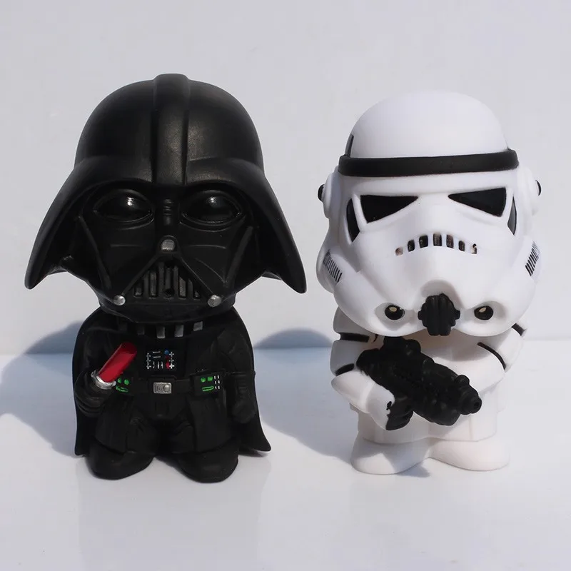 11cm New Star Wars Figures toy Black Knight Darth Vader Stormtrooper PVC Action Figures set in