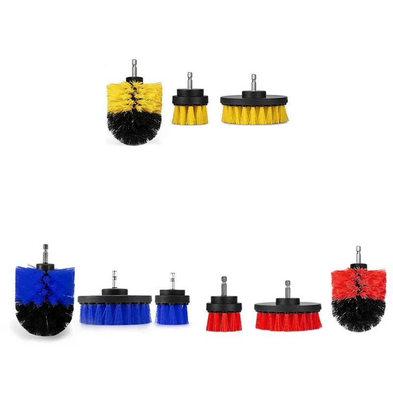 

3pcs Power Scrubber Brush Set Bathroom Drill Scrubber Brush for Cleaning Cordless Drill Attachment Kit Power Scrub Brush Red