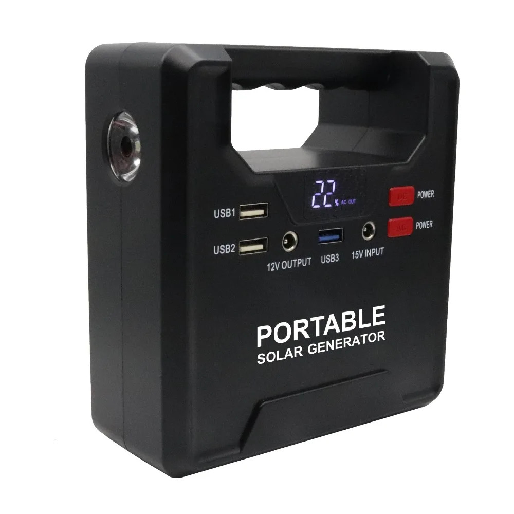 

Multifunctional Portable Solar Generator 220V AC USB 5V DC Output Power LCD Display Charging For Celllphone And Home Power Pack