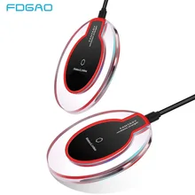 FDGAO тонкое Qi Беспроводное зарядное устройство для Apple iPhone X XS Max XR 8 Plus USB Видимый беспроводной зарядный коврик для samsung S8 S9 Note 9 8