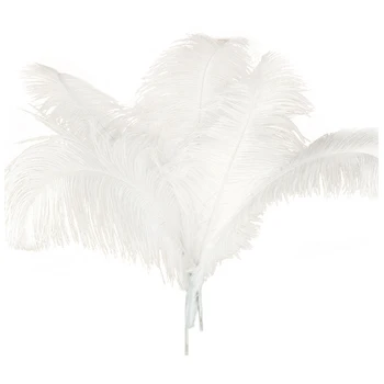 

10 pcs Natural Ostrich Feathers Wedding Party Decoration White 40-45cm
