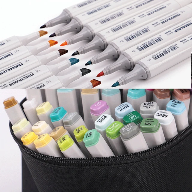 Finecolour 36/48/60/72 Set Colourful Double-headed Alcohol Ink Sketch Manga  Marker Pen For Drawing - AliExpress