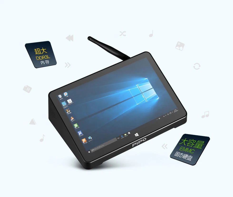 Pipo X10 Pro/X10R 10,8 дюймовый мини-ПК Win10/Android 7,0/планшетный ПК Linux 4G ram 64G rom Z8350/RK3399 tv Box BT RJ45 HDMI USB* 4