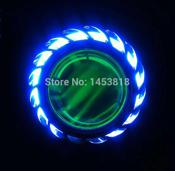 

13A 35w 12v 2 inch bi hid projector motorcycle headlight red yellow blue green white angel eyes H4 8000k 6000k 4300K