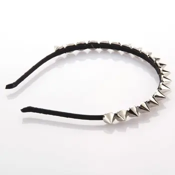 

Retro Silver Metal Stud Rivet Spike Headband Hair Head Band Punk Girl