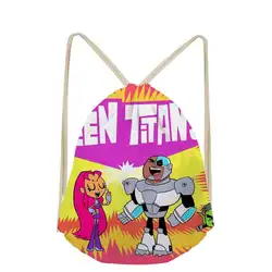 Teen titans go вечерние Drawstring сумка студентов маленькие школьные сумки для мальчиков и девочек Softback дорожные сумки для мальчиков и девочек