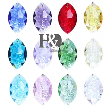 H& D многоцветная люстра кристалл лошадь глаз ПРИЗМЫ КАПЛИ Свадебные украшения(Multi-38mm-12pcs