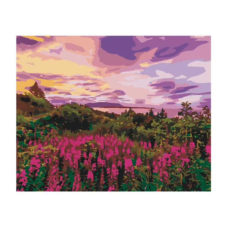 

flower sea Scenery DIY Digital Painting By Numbers Modern Wall Art Canvas Painting Christmas Unique Gift Home Decor