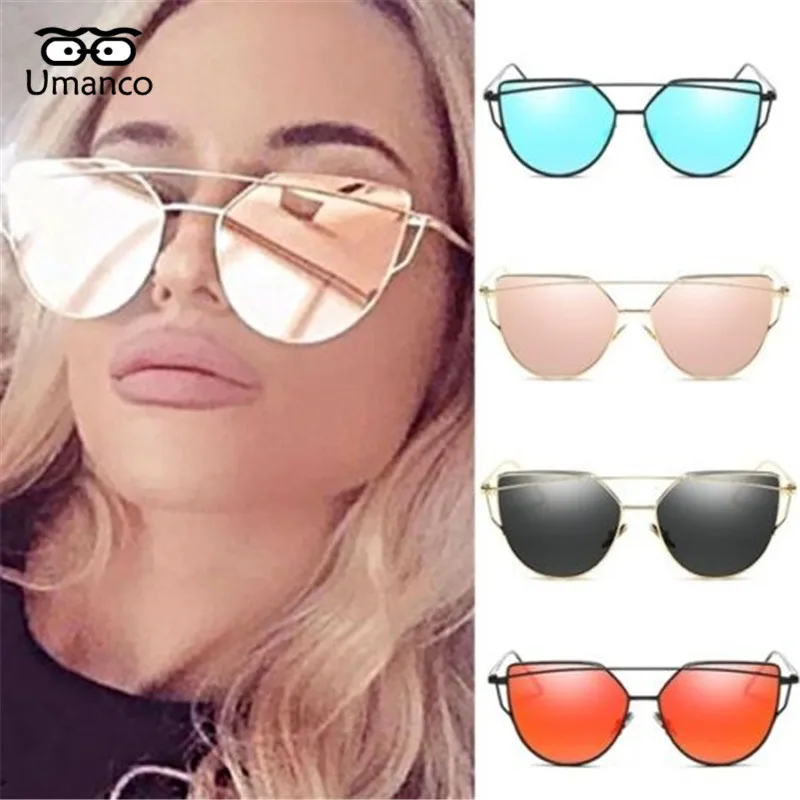 

Umanco Women Fashion Double Metal Len Mirrored Oversized Sunglasses Vintage Eyewear For Female Fashion Style Eye Glasses UV400