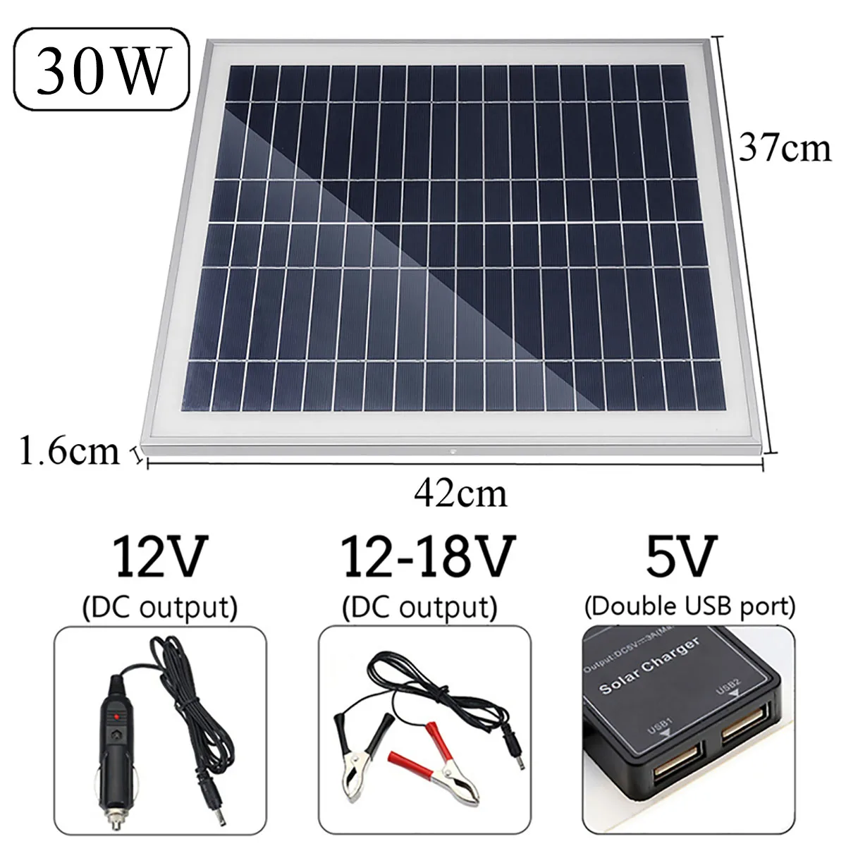 Двойной USB interface10/15/20/25 W 12 V/5 V поликристаллический кремний и кремния панель солнечных батарей клетки для Батарея зарядные устройства для мобильных телефонов от прикуривателя