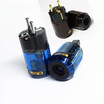 

New Gold Plated C-079 IEC + P-079e P-037e+ C-037 power plug Eu plug For Audio Connector Schuko new EUR Power plugs