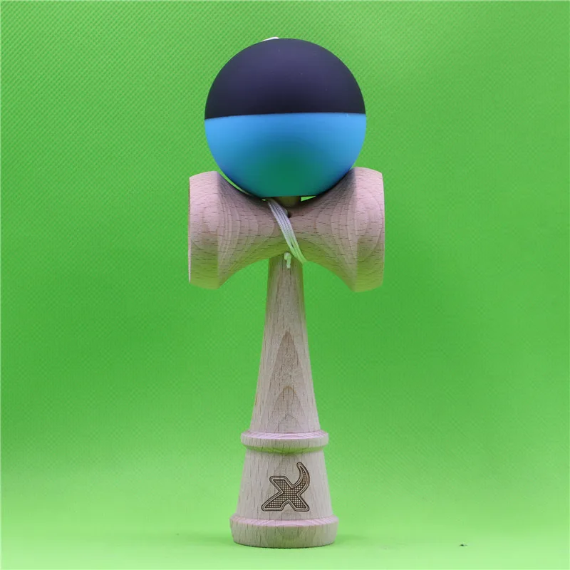 Резиновые полуспилок Kendama, 4 цвета на выбор, с прядильной бусинкой, большой традиционный Кен, изготовлен из бука, 18 см резиновая кендама