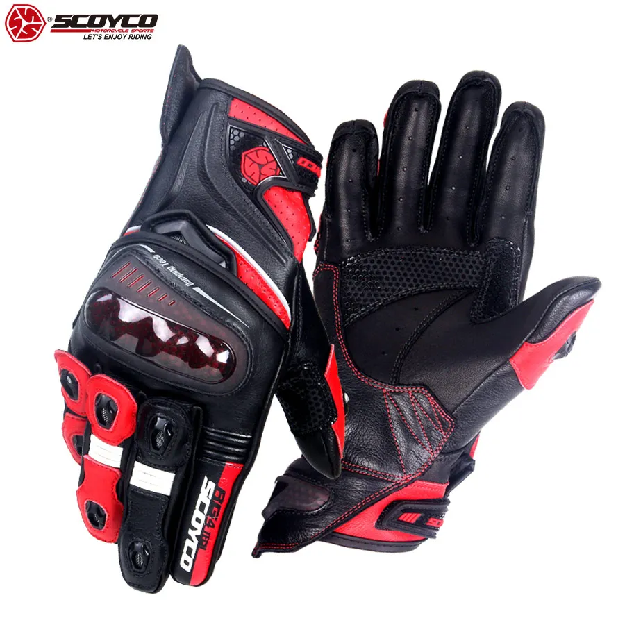 

SCOYCO Motorcycle Gloves Summer MBX/MTB/ATV Scooter Glove Genuine Leather Gloves Knuckle Shockproof Racing Motocross Gloves RG4