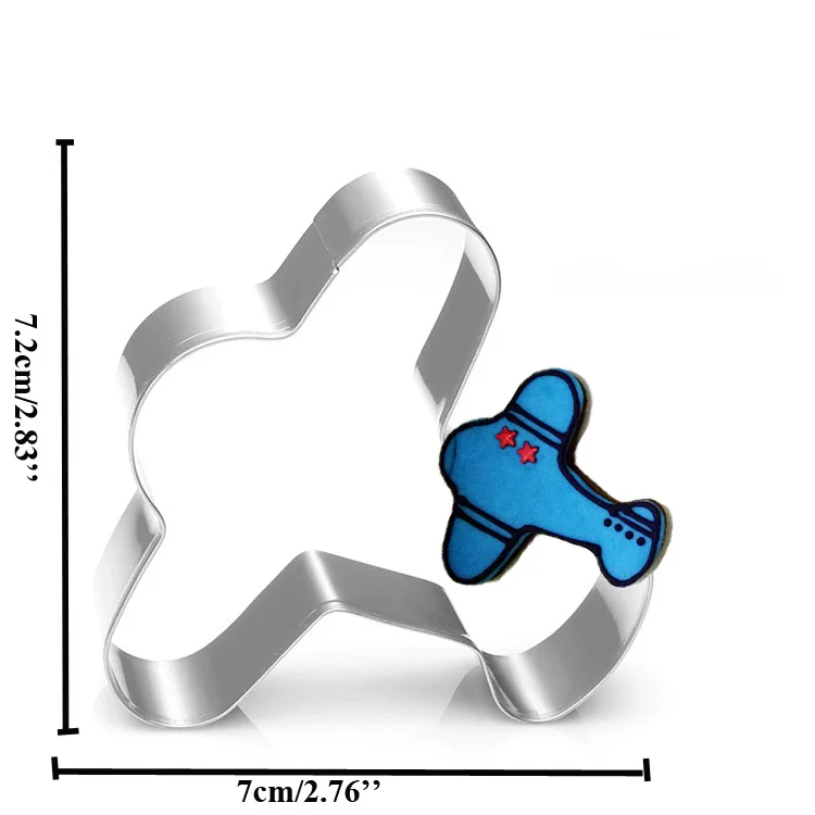 Транспорт лодка автомобиль самолет из нержавеющей стали Формочки для печенья Детские вечерние формы для помадки, пирога, печенья - Цвет: airplane