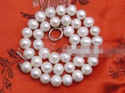 Продажа 9 10 мм белый натуральный пресноводный жемчуг 17 &quotNECKLACE nec5613 Бесплатная