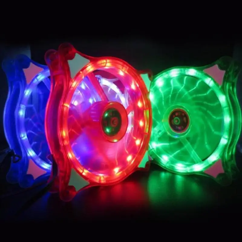 

12cm PC Computer Case Cooling Fan LED RGB High Bright Mute Halo Ring Hydro Bearing Multiple Change CPU Cooler Fan