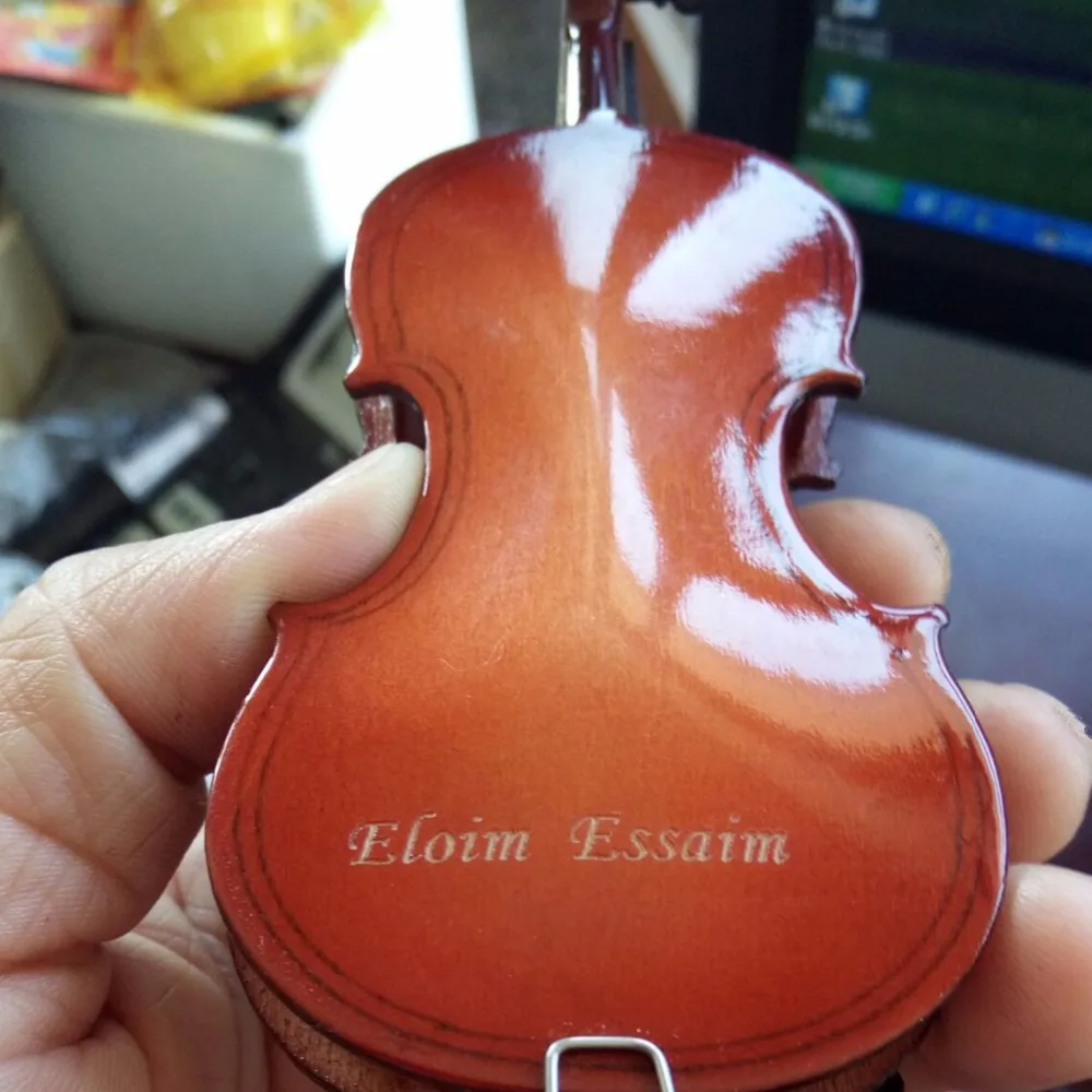 Персонализированные миниатюрные скрипки гитары модель реплики с подставкой и чехол мини музыкальный инструмент украшения Рождество