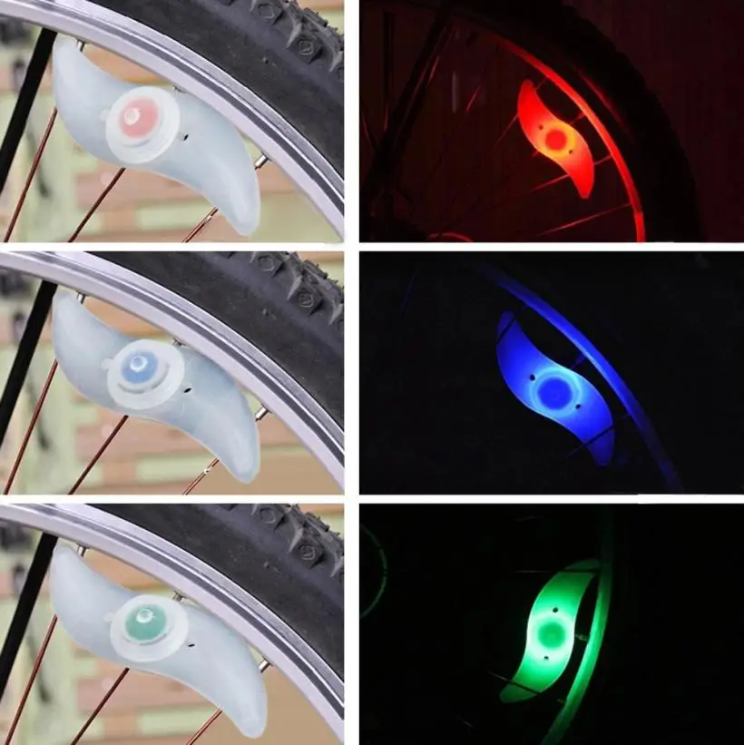 Top Youthful Style Bike Spoke Wire Tire Tyre Wheel LED Bright Lamp Bicycle Cycling Accessories Professional Bike Light Flashlight 8