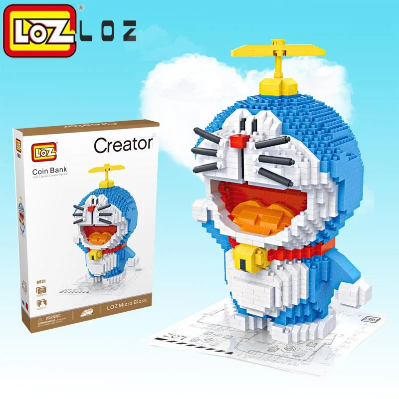 LOZ Doraemon копилка строительные блоки примитивный человек фигурка игрушки Фигурки