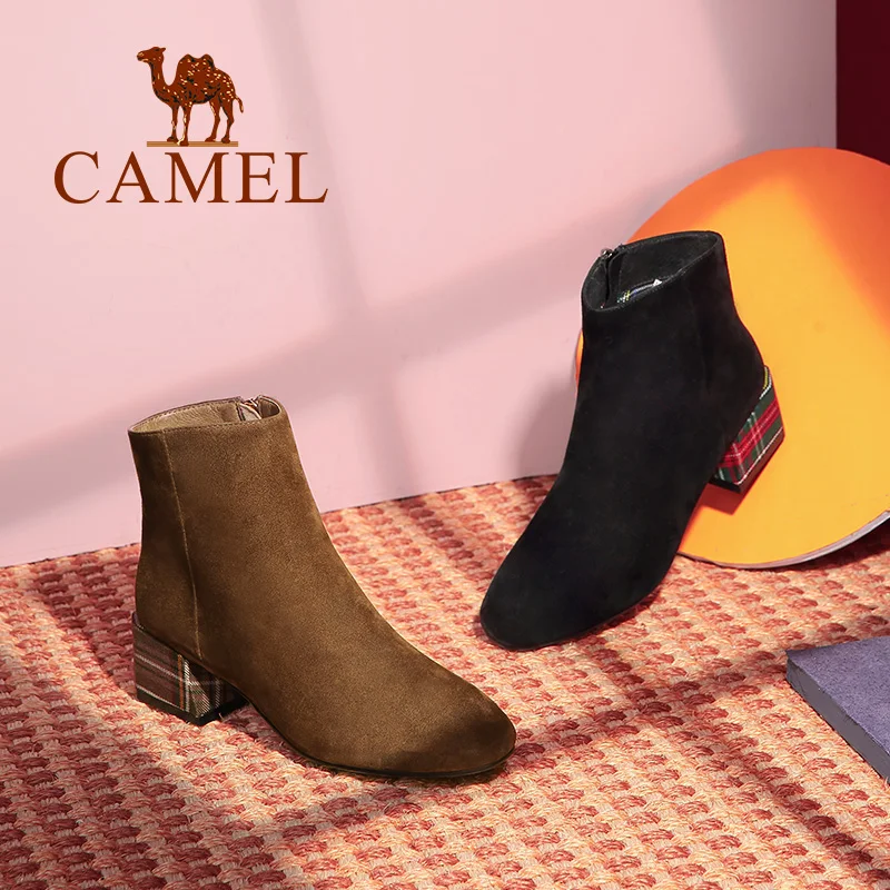 CAMEL/модные короткие Ботинки martin зимние классические ботинки на высоком каблуке в