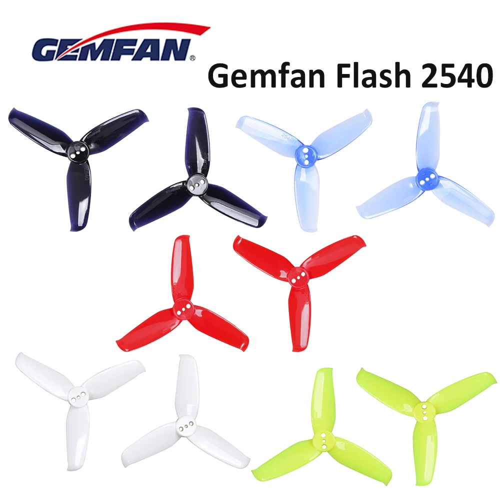 

8pairs/ 16pcs Gemfan Flash 2540 2.5x4 2.5 Inch 3-Blade Propeller with 1.5mm Mounting Hole For 1105 1106 Motor