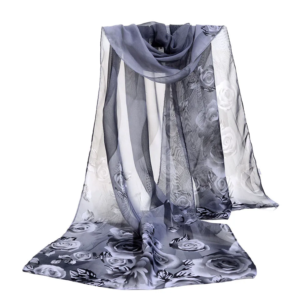 

Fashion Women Chiffon Soft Wrap scarf Ladies Shawl Scarf Hijabs Female Floral Long Shawl Ethnic Large scarves for women sjaal A9