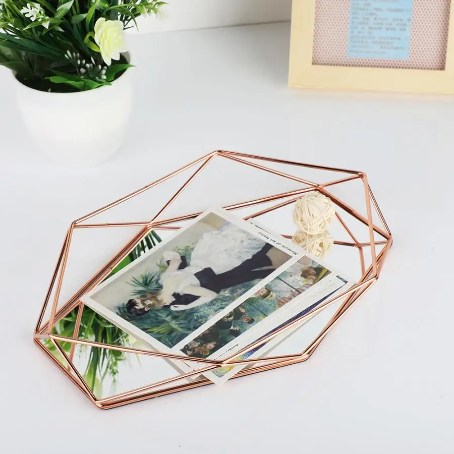 

TOPINCN Home Storage Tray Box Mirror Organizer Holder Tabletop Home Decoration