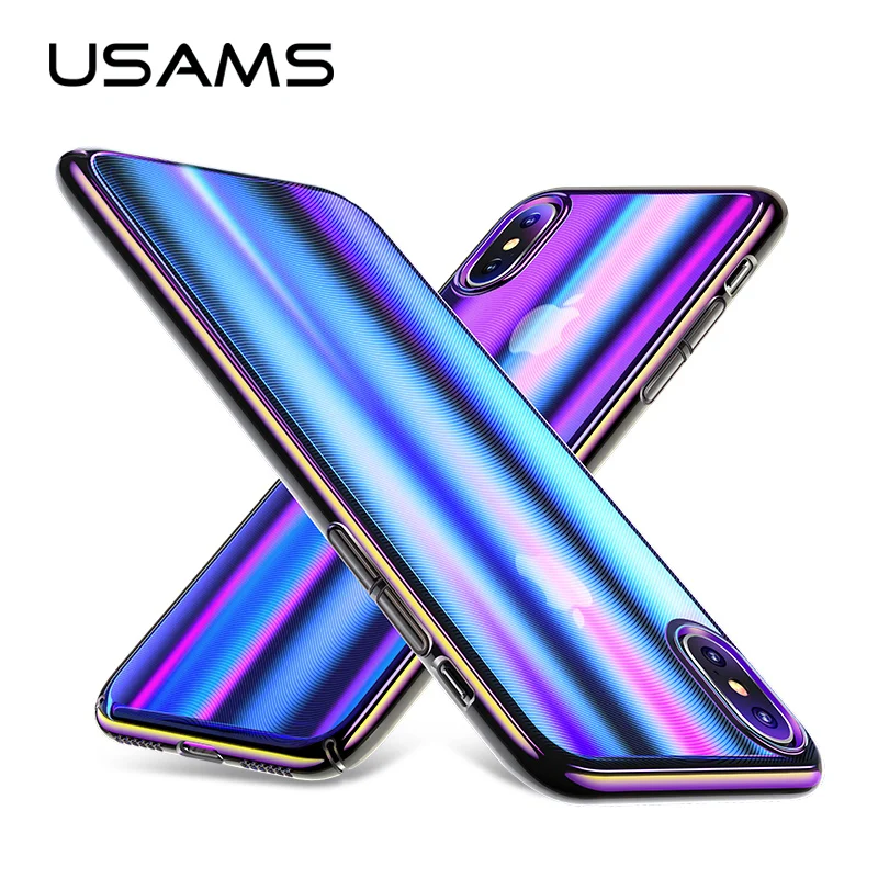 USAMS тонкий для мобильных телефонов Чехол iPhone X Сияющий анти-отпечатков пальцев