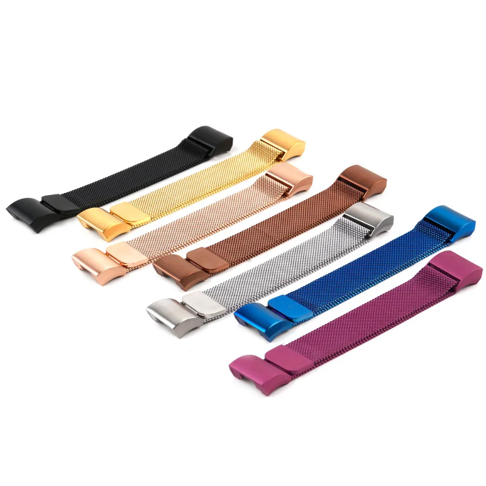 

For FITBIT Charge 2 Metal Bracelet Stainless steel strap Mesh Magnetic Loop Strap Replacement TPE Chain Belt Smart Watch band