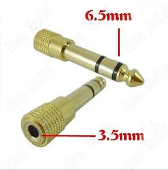 

20pcs-500pcs Stereo 6.3mm Male To 3.5mm Convert Adapter Gold Plug Audio Jack Headphone Adapter