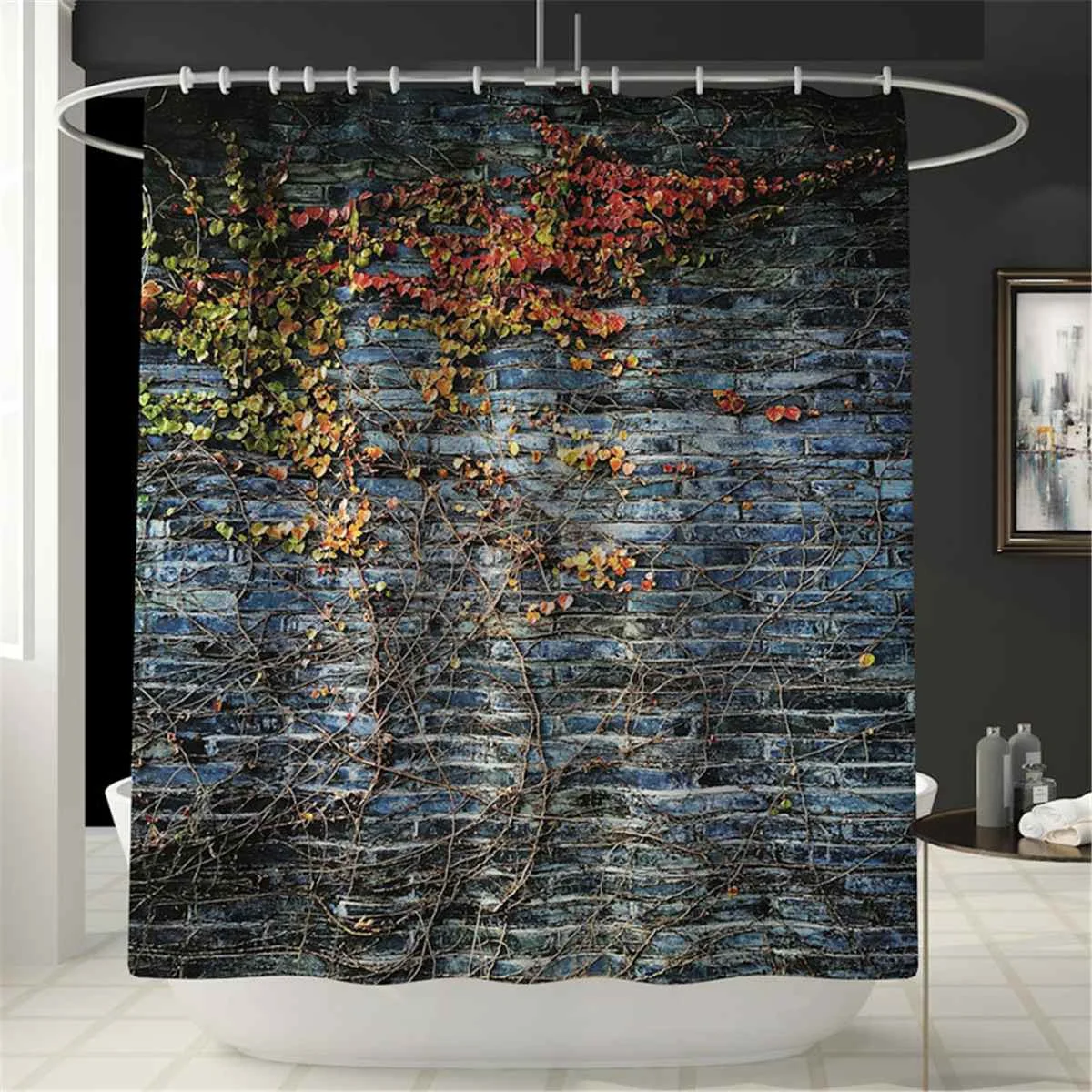 

Waterproof Polyester Bathroom Shower Curtain Set Bath Shower Panel Floor Mat Toilet Seat Cover Rug Carpet Bathroom Accessories
